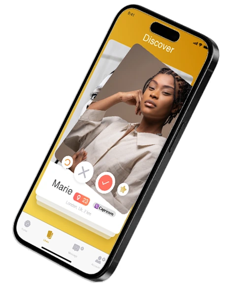Swipe and match on Afrosmeet